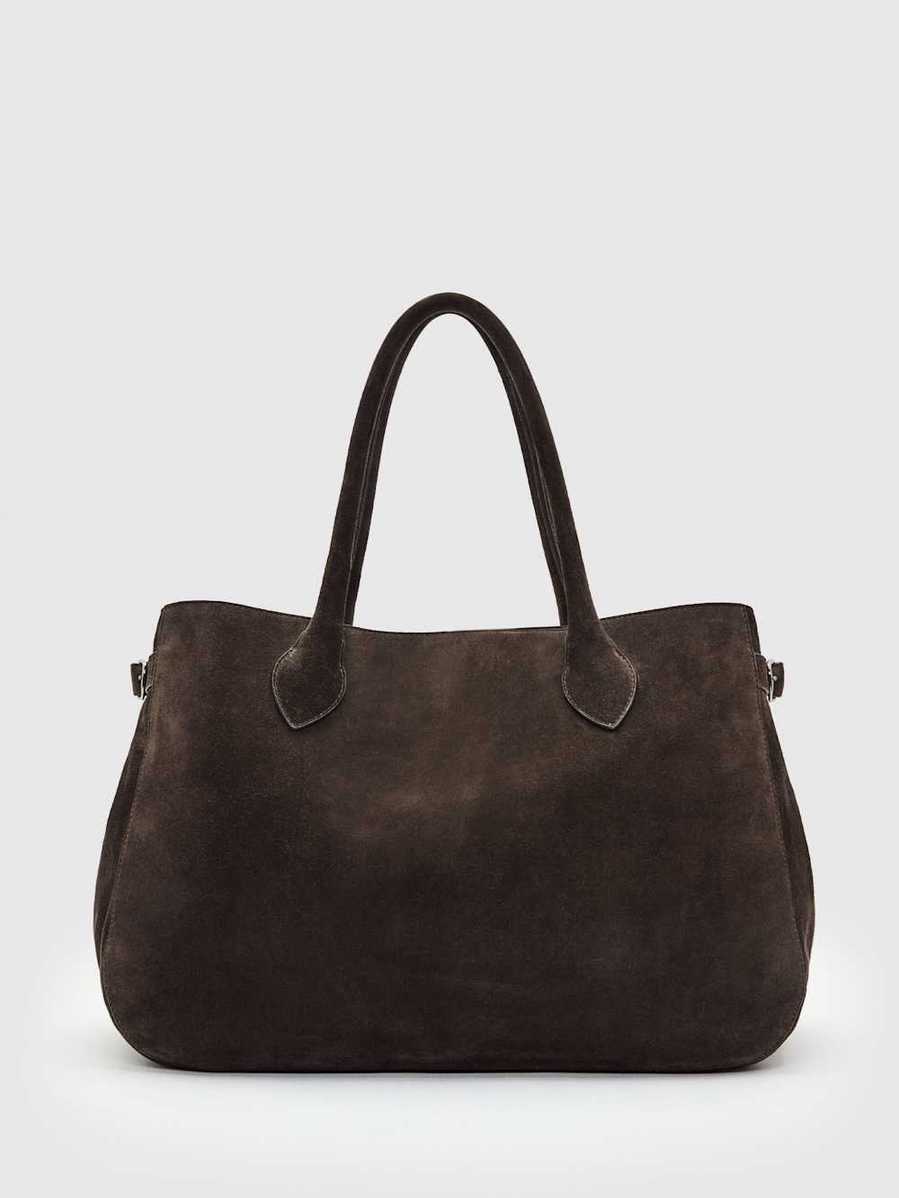 Reformation Oversized Patrizia Bag in Chocolate Brown Boss Suede Purse $598 - Picture 6 of 12